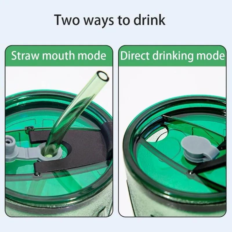 1/3/5PCS Straw Cup Glass Water Cup for Girls Handle with Lid Transparent Embossed Cup Men's New Home Office Milk Glass