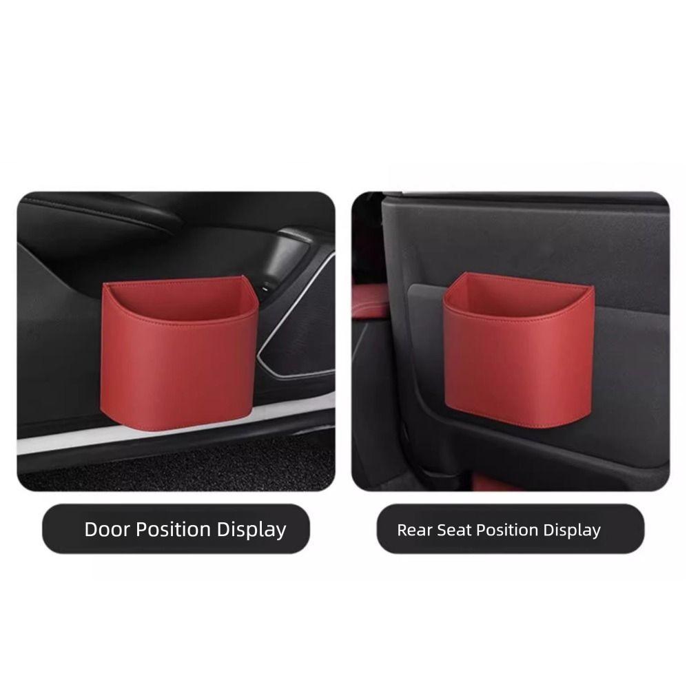 Leather Vehicle Garbage Bin Hanging Rubbish Bucket Car Organizer Car Backseat Storage Box  Sundries