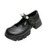 Single Shoes Women's Four-season Platform Small Leather Shoes Small Fragrant Pearls with Versatile Mary Jane Women's Shoes Increase Height