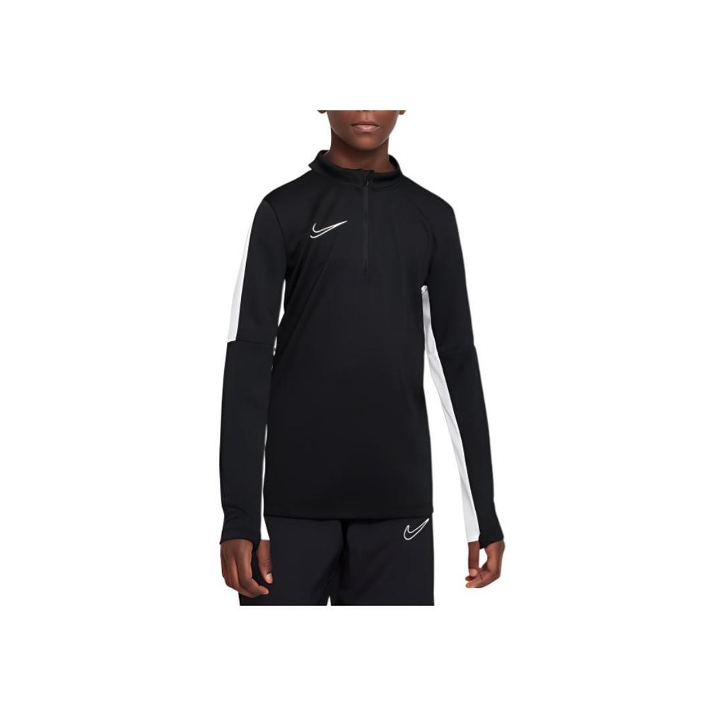 Nike Logo Embroidered Color Block Half Zip Soccer Sweatshirt Kids Sweatshirt Black DX5470-010