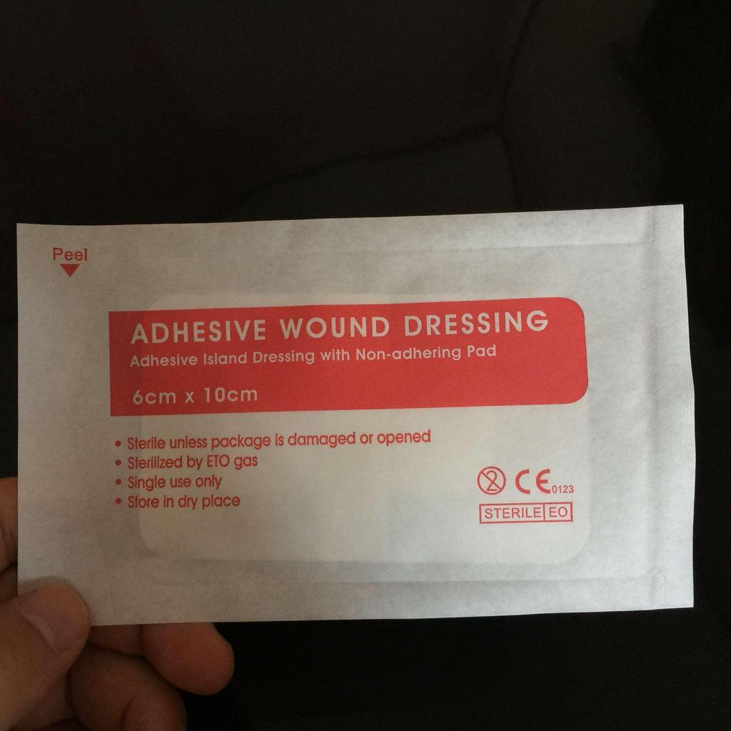 Large Hemostatic Non-Woven Adhesive Wound Dressing Pad 6x10CM
