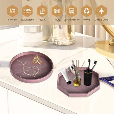 Silikonablage für Badezimmer Küche Dekorative Thekenablage für Seife Parfüm Schmuck Schlüssel Wasserdicht Rutschfest Spülhalter Spender Arbeitsplatte