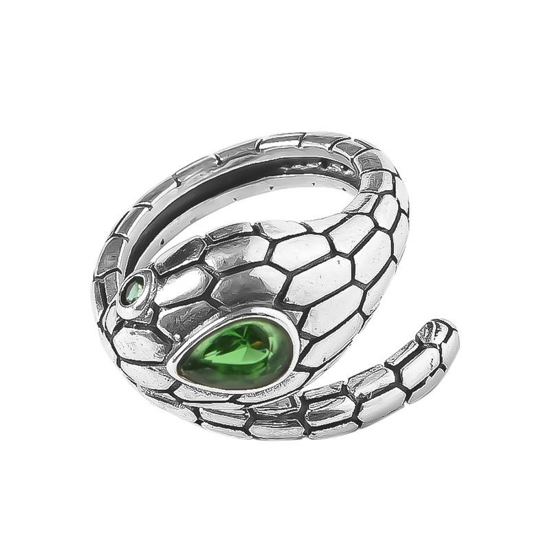 Retro Kreativer Kleiner Schlangenring Damen Blattring Ethnischer Stil Kreativ Offen Verstellbar