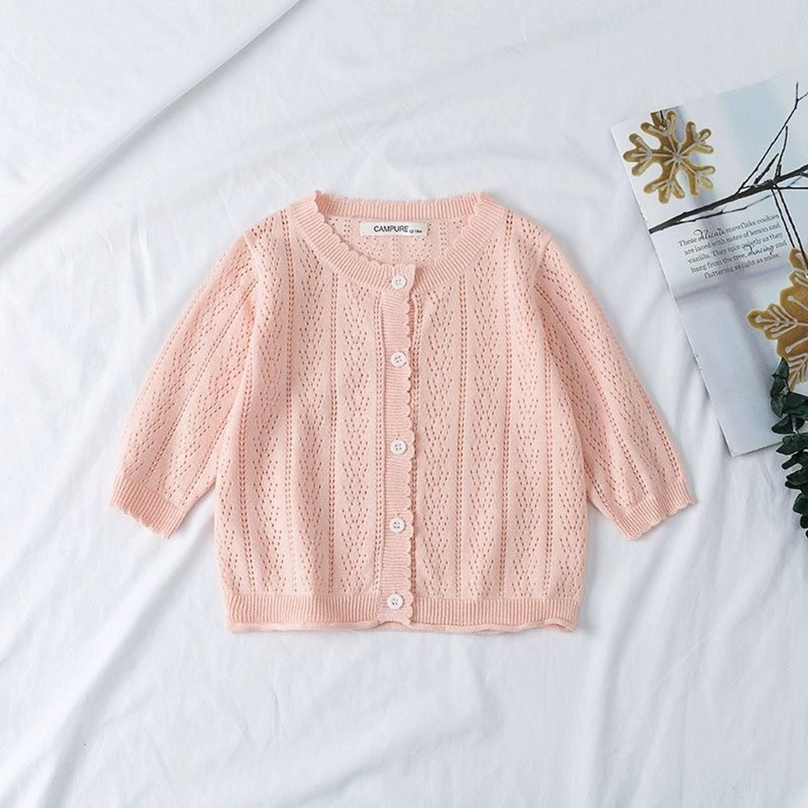 

Стильный повседневный кардиган для девочек 80 розовый