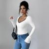 Casual Simple Style Long-sleeved Slim T-shirt Women's Clothing 2025 Autumn and Winter