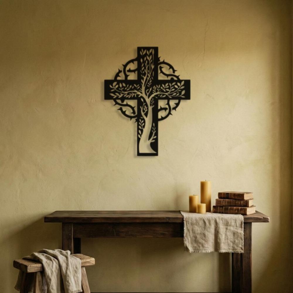 Metal Tree of Life Wall Cross Christian Rustic Home Decor