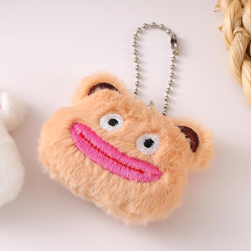 Adorable Plush Bear & Rabbit Brooch Keychain for Kids & Women - Cute Bag or Pin Accessory