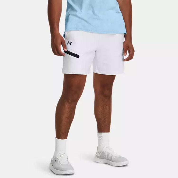Under Armour Solid Color Sports Casual Shorts Men shorts White 1379809-100
