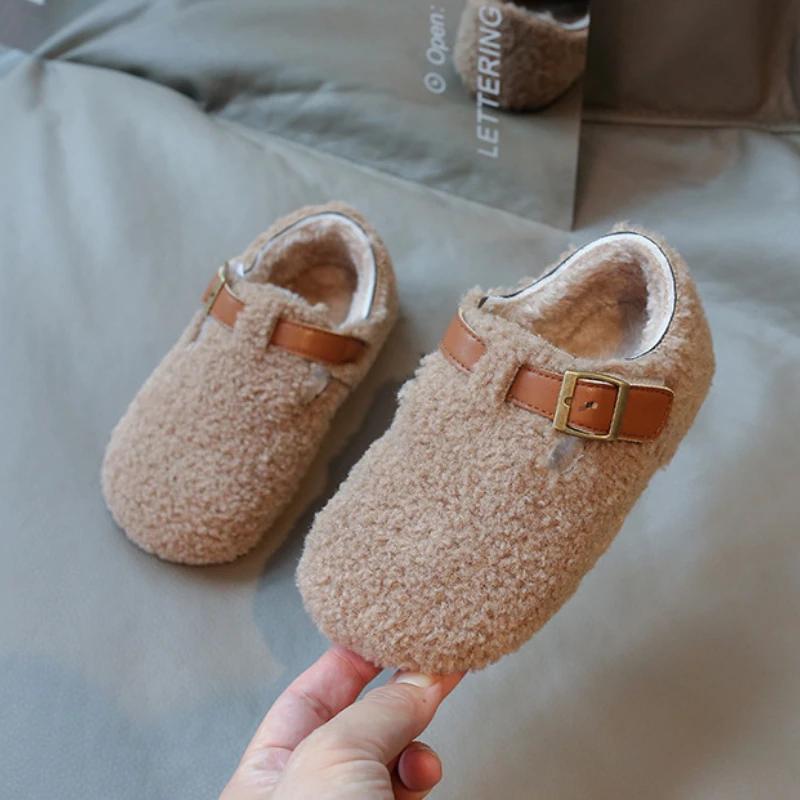 Новые зимние детские повседневные туфли однотонные модные хлопковые туфли для девочек — фото 6