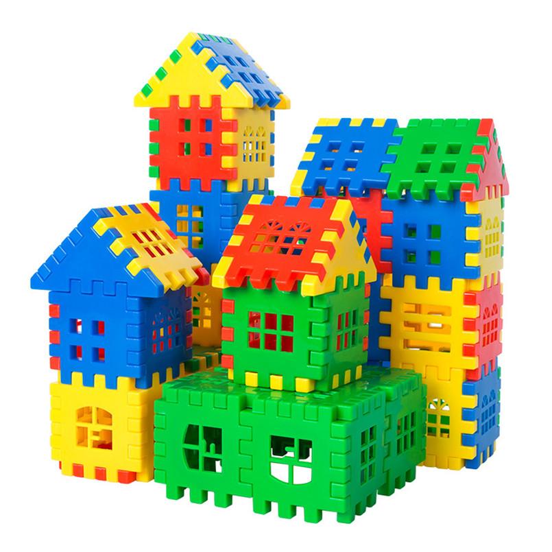 100/140PCS Plastic Building Blocks Bricks Toy For Baby Kids Funny Educational Colorful House Block Toys Children Christmas Gift