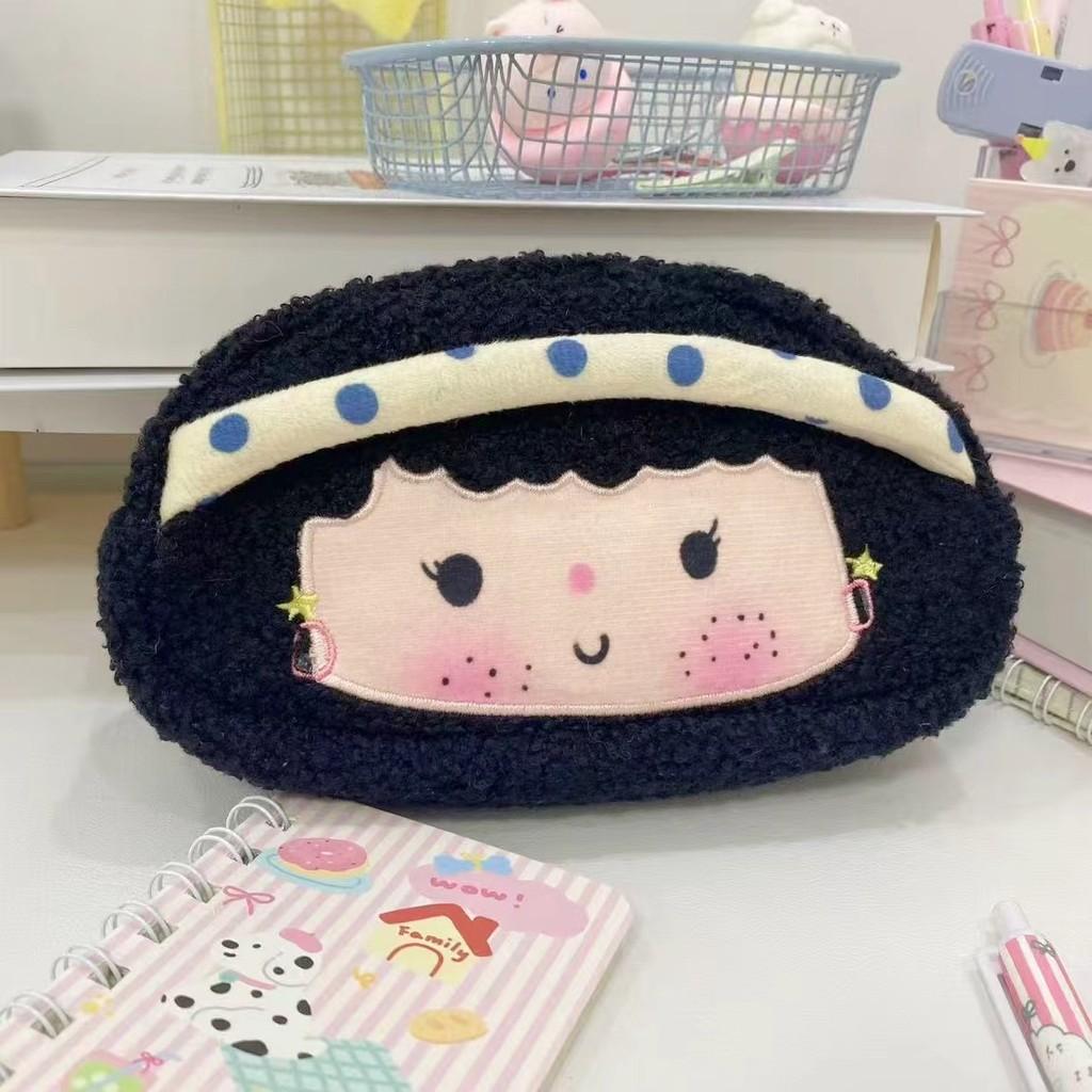 Cartoon Plush Pencil Case Large Capacity Student Pen Bag Girls Cute Soft Stationery Storage