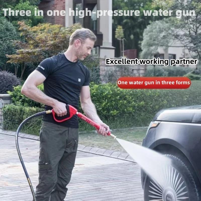 Pistola ad acqua ad alta pressione per lavaggio auto, corpo valvola in rame puro pistola di pulizia a inserimento rapido mobile, macchina per la pulizia con pistola ad acqua