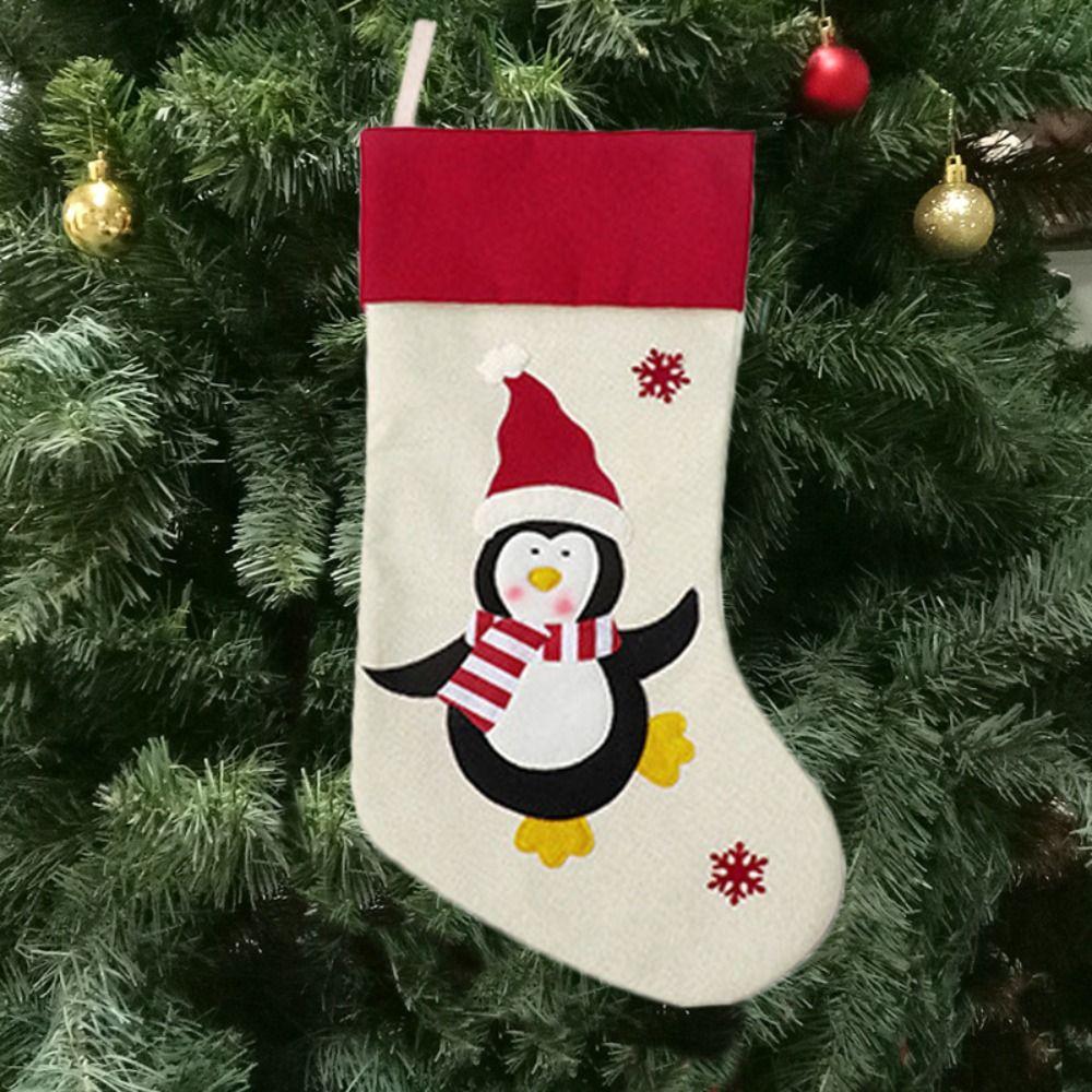 Large Size Christmas Stocking Hanging Gift Bag Candy Bag Christmas Gift Sock  Christmas Decor