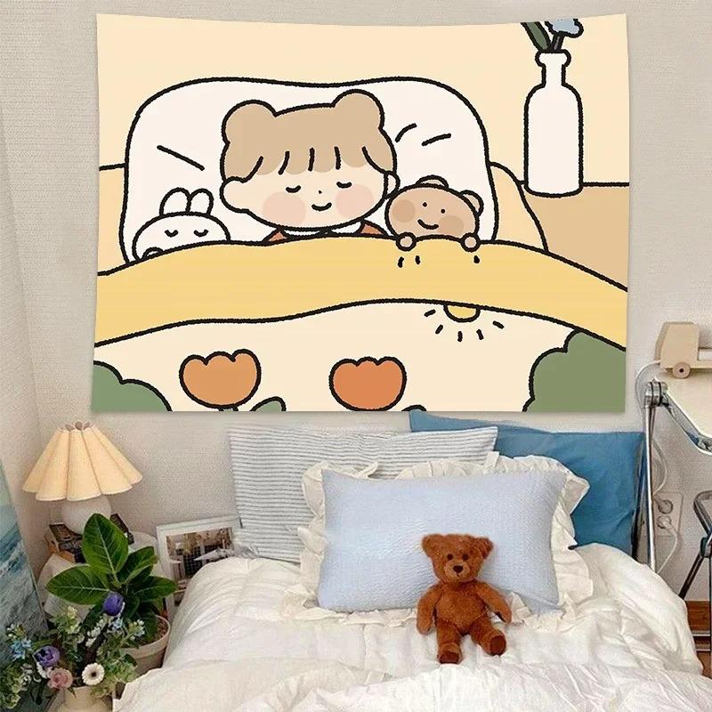 Cartoon Cute Animation Wall Decoration Tapestry Home Living Room Tapestry