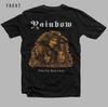 RAINBOW- חיה את הרוקנרול-חולצת טי, חולצת טי גרפית וינטג', חולצת להקה יוניסקס, מתנה לאוהב מוזיקה, חולצת להקה רטרו