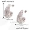 European Style Water Drop Rhinestone Earrings: Fashionable, Light Luxurious, Temperament Enhancing, 18K Gold-Plated Titanium Steel.