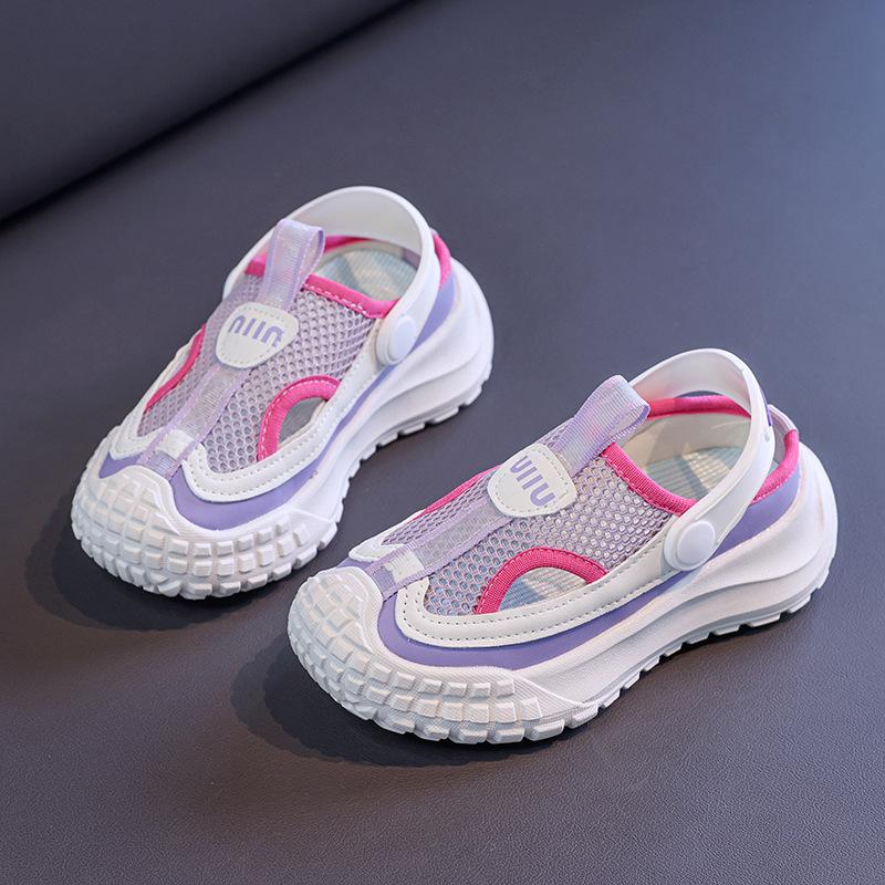 Girls' Single-strap Sports sandals2026New Summer Hollow Mesh Casual Sneakers for Little Girls and Older Children