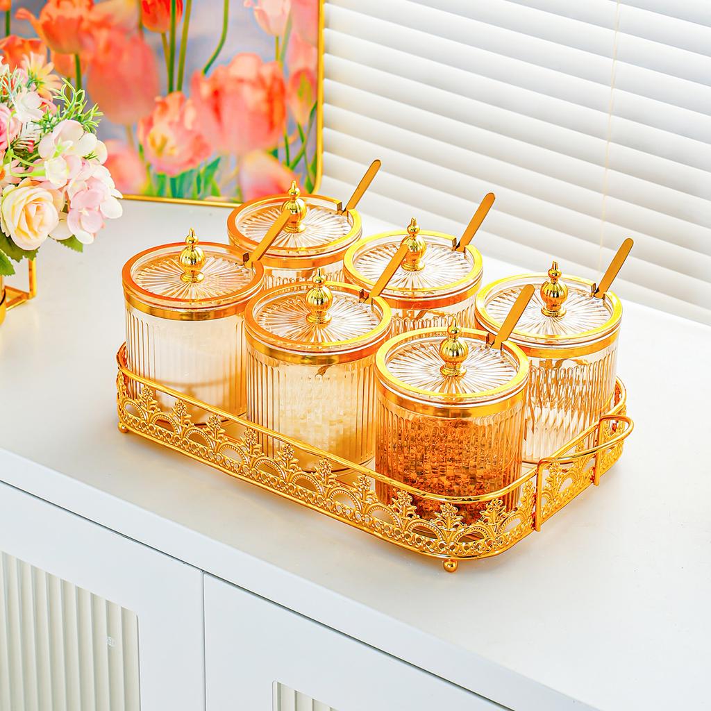 Seasoning Box Household Kitchen Light Luxury Seasoning Storage Box Desktop Seasoning Bottle Jar Sealing Seasoning Salt Jar Seasoning Jar