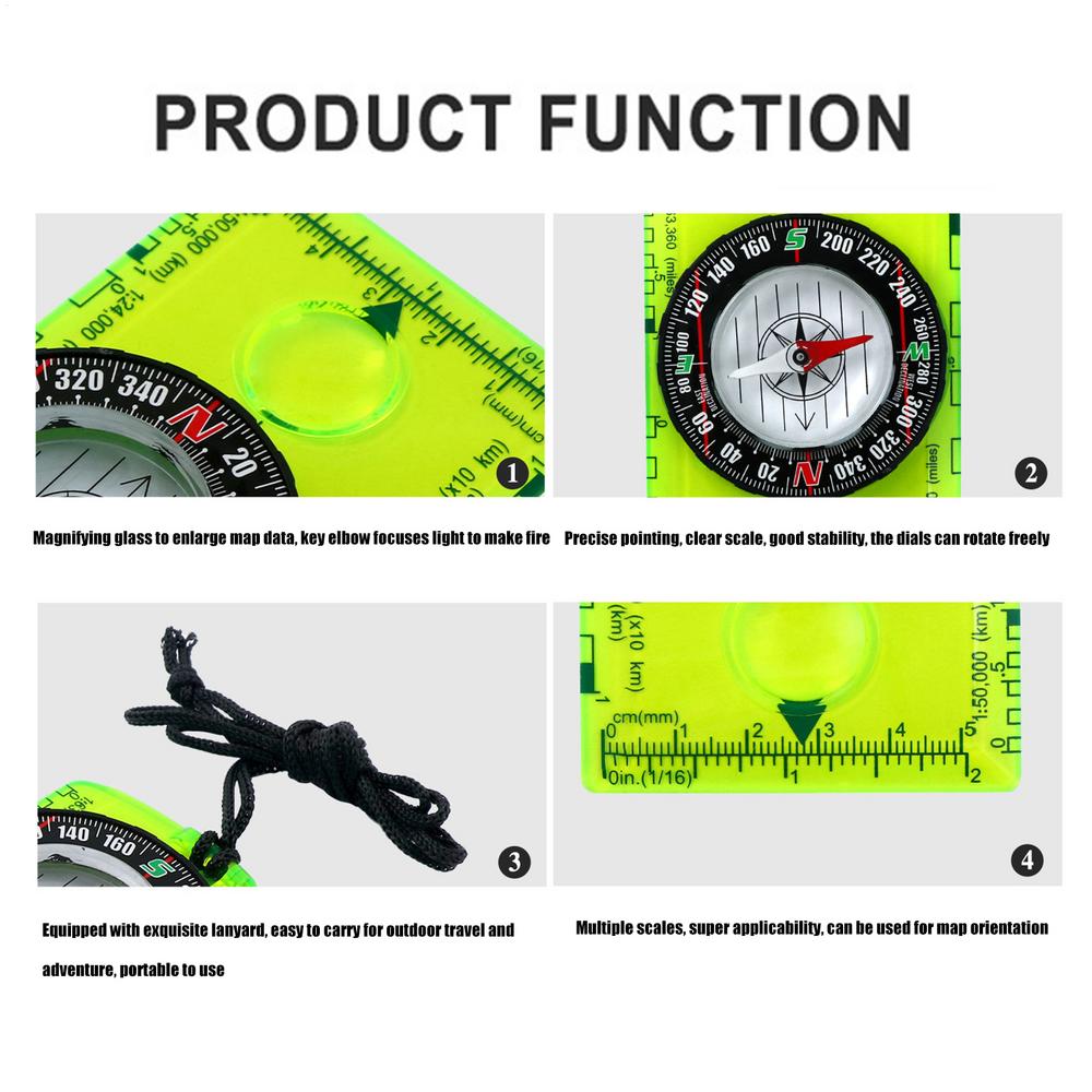 Lightweight Camping Compass For Hiking Precise Portable Orienteering Compass Multifunctional Educational Aid Navigation Tool
