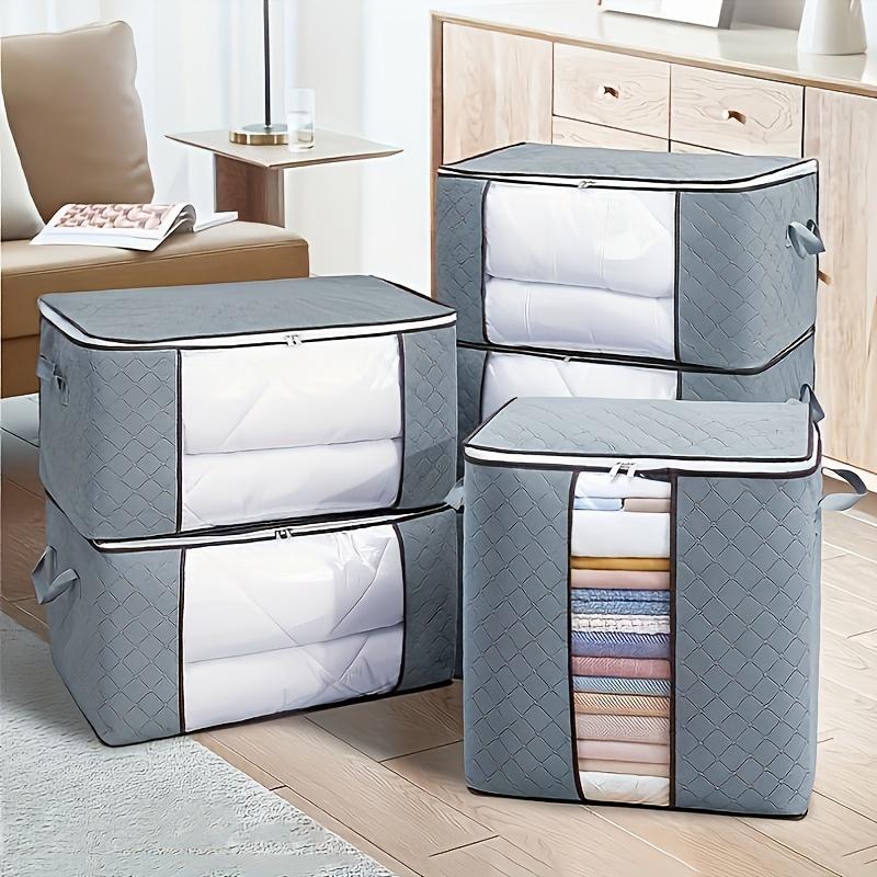 1pc Quilted Clothes Storage Bag with Clear Window - Dustproof,  for Moving, Packing, and Organizing Towels and Linens, Clothes Organizer Storage