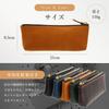 Bag Slim Leather Pencil Large Simple Design for Adults Case Made Only from the Top Surface of Cowhide Zipper Stylish Leather Pencil Case for Genuine