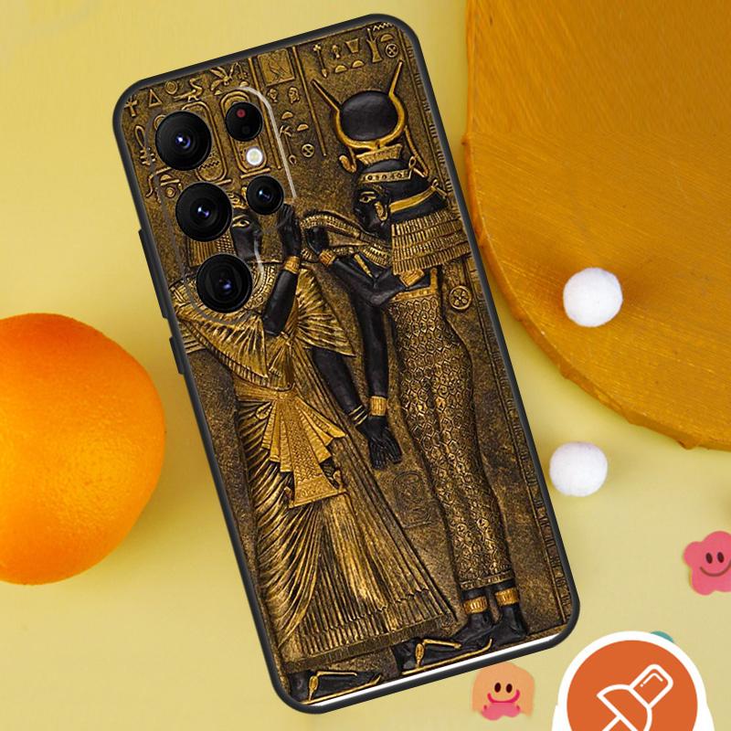 Egypt Pharaoh Mural Phone Case For Samsung Galaxy S25 Ultra S24 S23 S22 Ultra S9 S10 S20 Plus S21 FE Funda Cover