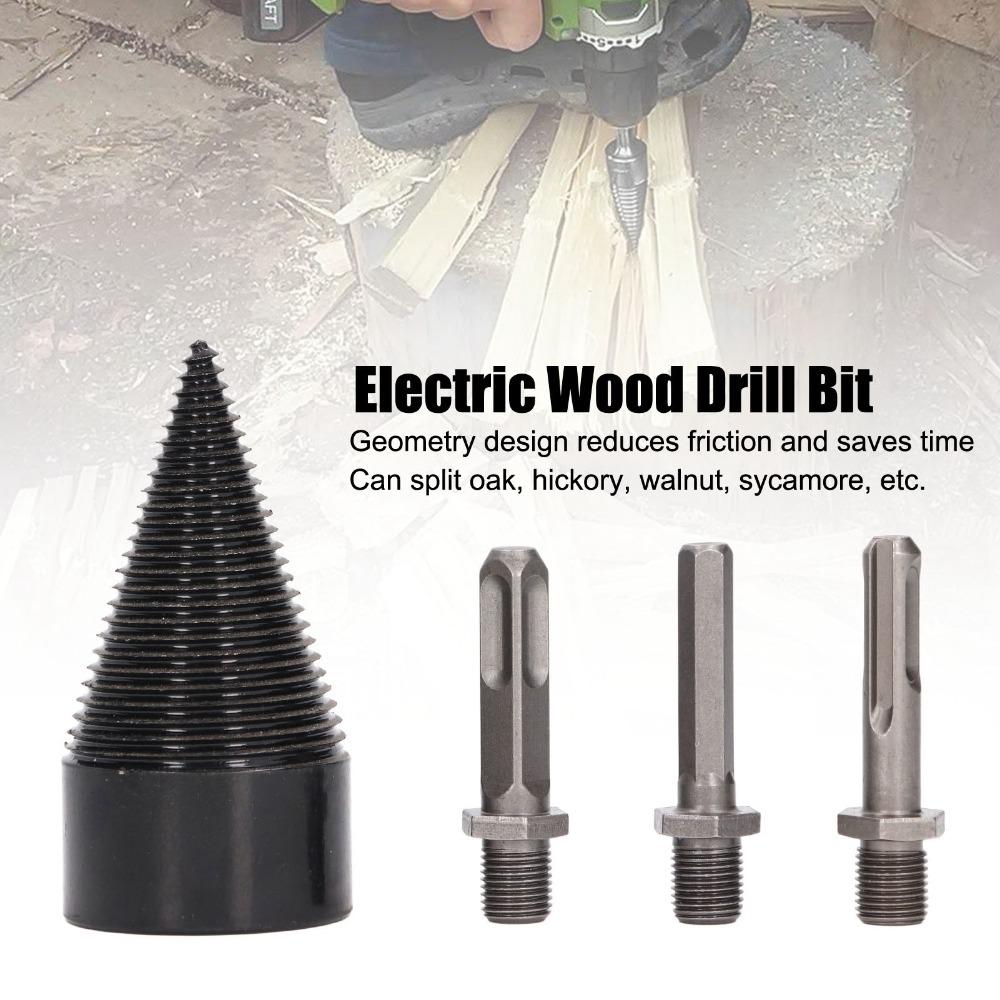 4pcs Hex Shank Wood Splitter Drill Bit Heavy Duty Detachable Firewood Drill Bit Camping