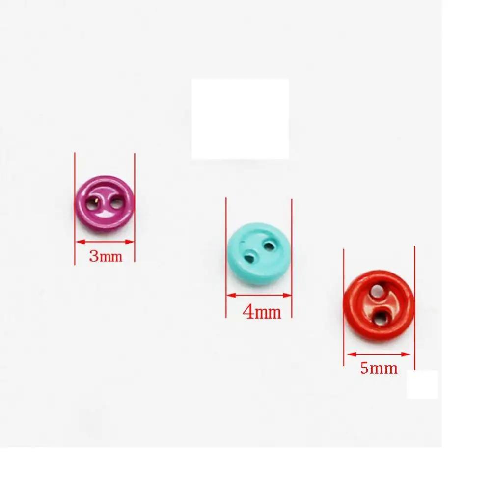 3/4/5 mm Tiny DIY Clothes 2 Holes Scrapbooking Decor Buttons Sewing Supplies Accessories Mini Buttons