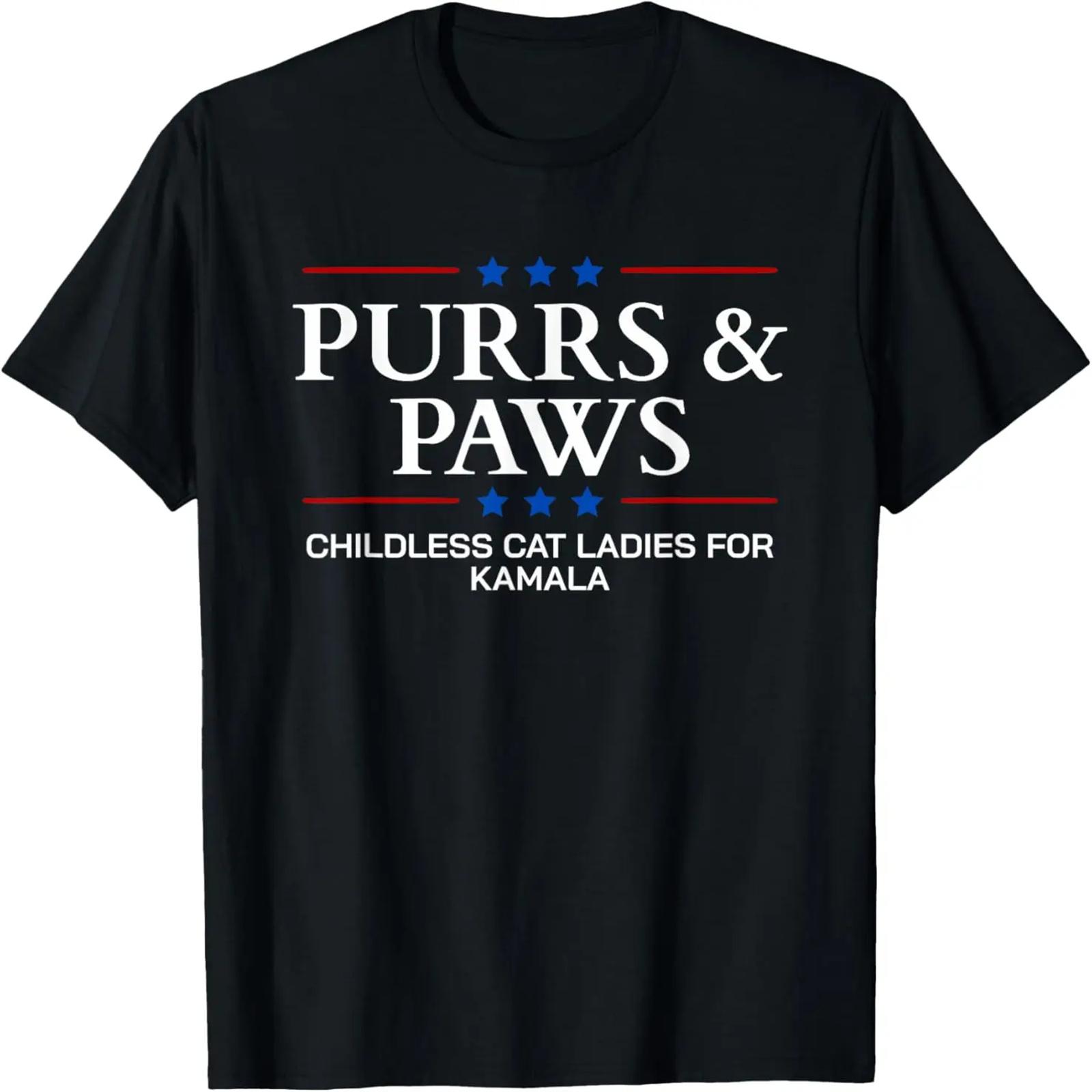 Childless Cat Lady 2024 Ladies Voting Kamala Purrs And Paws T-Shirt XXXXXL разноцветный