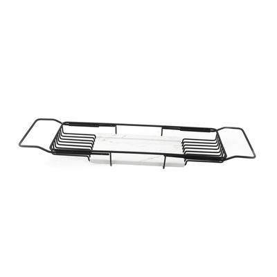 Metal Marble Bathtub Rack Anti Slip Space Saving Multi Functional Expandable Bathtub Tray House