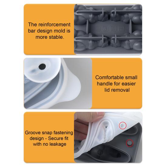 Ice Cube Mold 3D Dinosaur Shape Ice Cube Tray with Lid Whiskey Cocktails