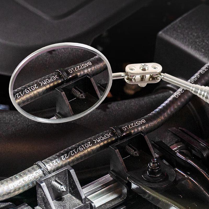 Portable Telescoping Flexible Head Inspection Mirror With LED Light Adjustable 360 Degree Swivel Viewing Auto Hand Tools