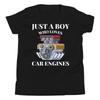 Just a Boy Who Loves Car Engines Auto Engine Mechanic Youth Short Sleeve T-Shirt