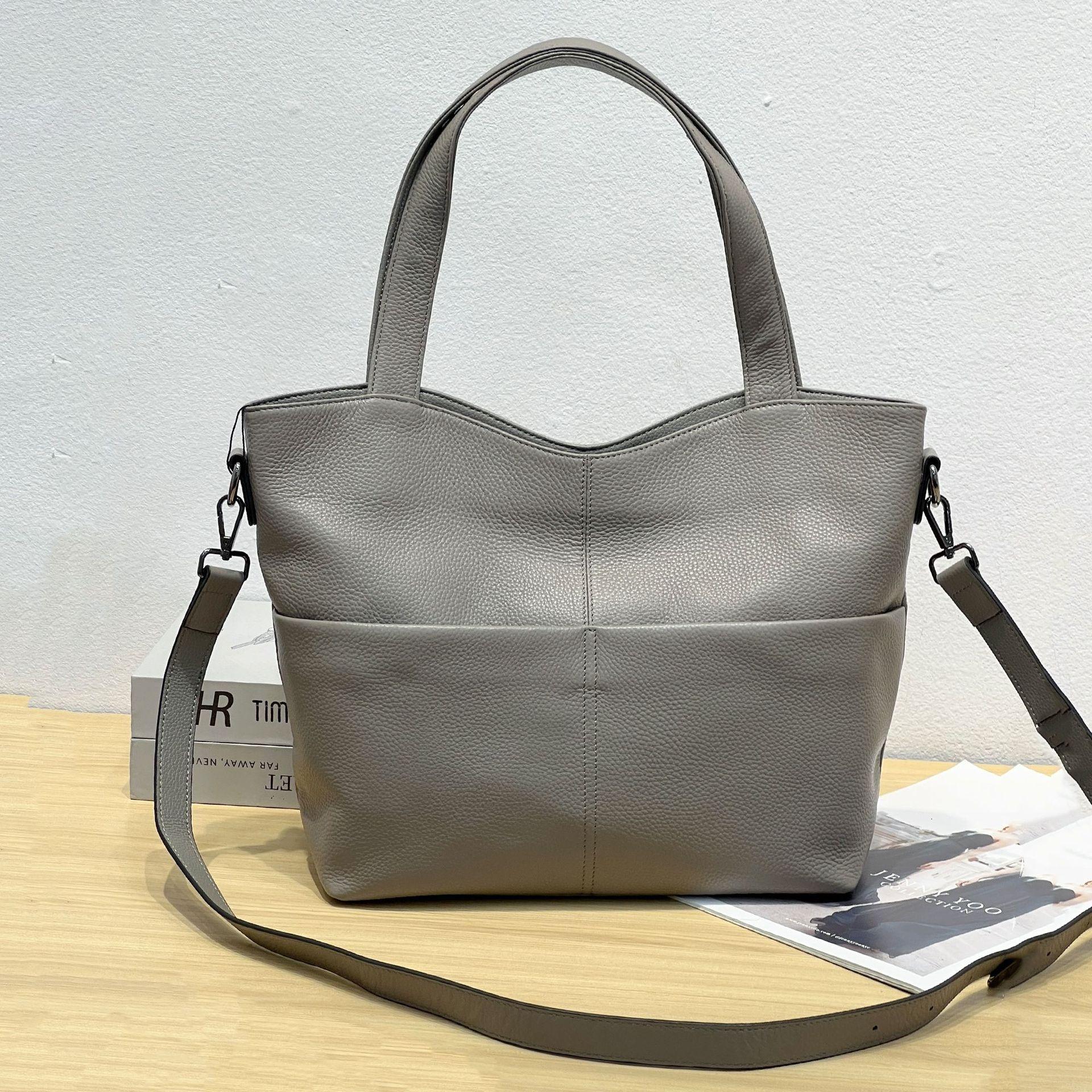 

Genuine Leather Women s Bag Mother Tote Bag Shoulder Bag Messenger Bag Women s First Layer Cowhide Hand Carry Multi-pocket Large Capacity 29*12*28CM
