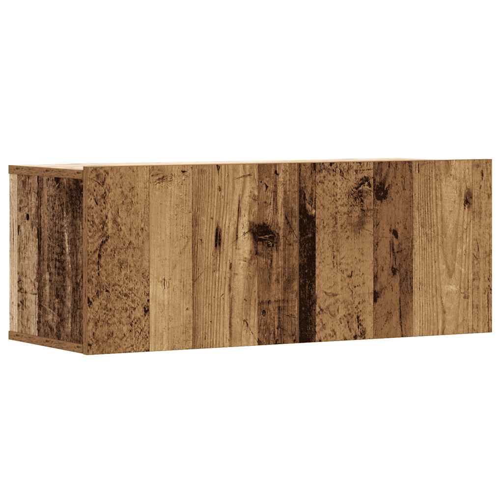 6 Piece Wall Mounted TV Cabinet Set Rustic Wood Look Engineered Wood