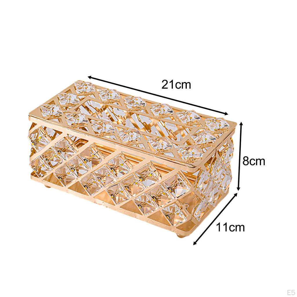 Desk Tissue Holder Box Cover Metal Decorative Luxury Napkin Case for Night