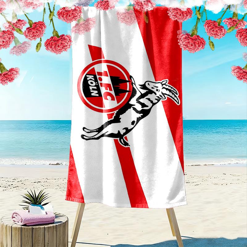 1. FC Köln Print Plážová osuška, Velká měkká rychleschnoucí osuška na pláž, kempování, plavání