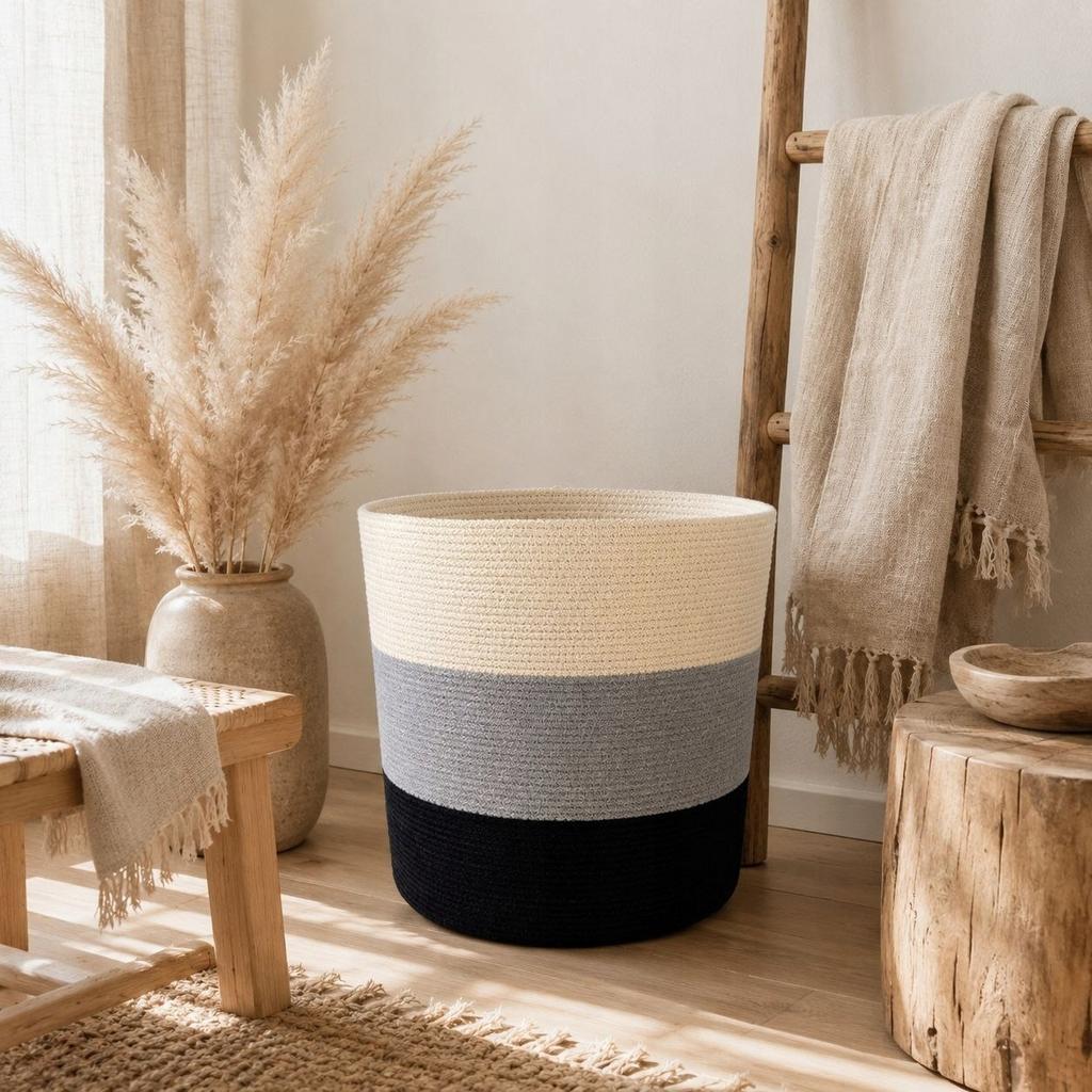 COTTON LAUNDRY BASKET 30x30cm FOR HANDMADE PREMIUM TOYS