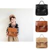 Sac à dos tendance en cuir PU souple pour enfants, couleur Kaki, Noir et Marron, pour l'école au quotidien