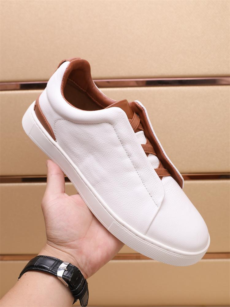 

New autumn men s shoes first layer cowhide board shoes XXX straps lightweight deerskin casual shoes sports overalls white shoes 44 белый