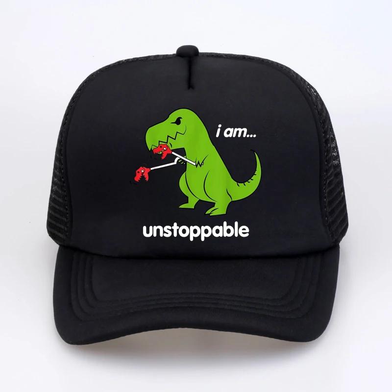 I Am Unstoppable TRex Dino Cool Cute Humor Funny Caps for Unisex Classic Fashion Dinosaur Baseball Cap Summer Visor Mesh Hat