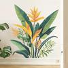 Tropical Jungle Green Plants Wall Stickers, Self-Adhesive Fresh Decor for Living Room Study Room Rental Apartment Decoration