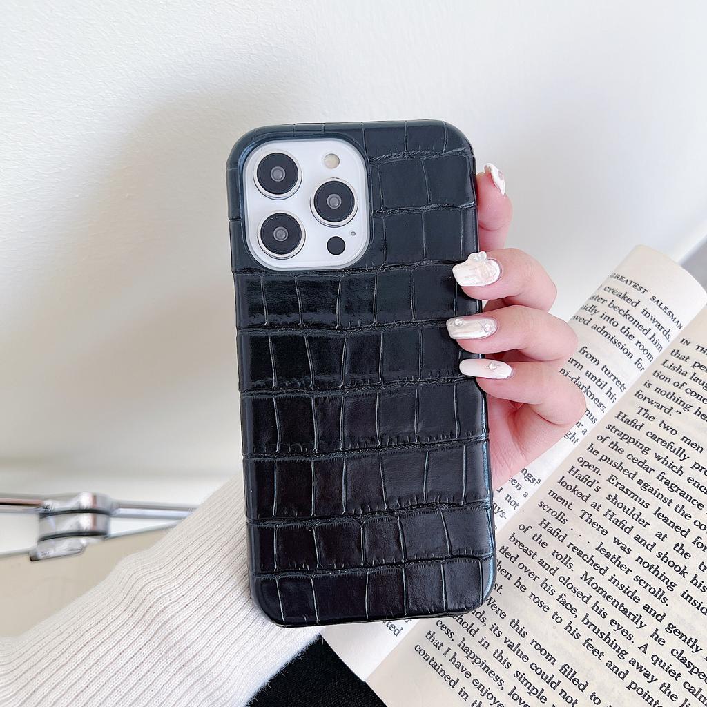 Alligator pattern 16/15/17 Apple phone case 1pro solid color 15promax trendy hand