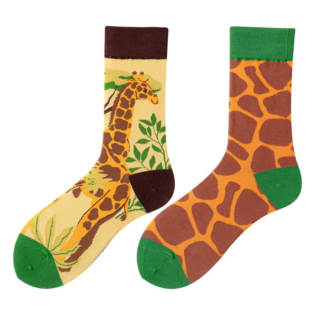 SMLSOX Summer Asymmetrical Mandarin Duck Couple Mid-Calf Colorful Christmas Cotton Fashion Socks