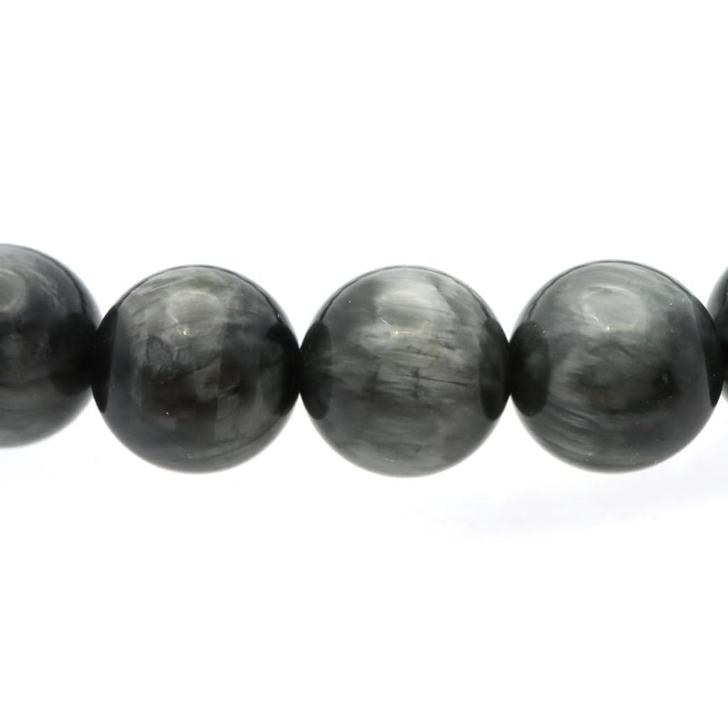 [GOLD STONE] Eagle Eye Gray Tiger Eye Bracelet, 8mm, Cat's Eye, Natural Stone, Inner Circumference: Approx. 21cm