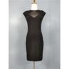 Gu Elastic Silm Office Mesh Low-Cut Black Dress