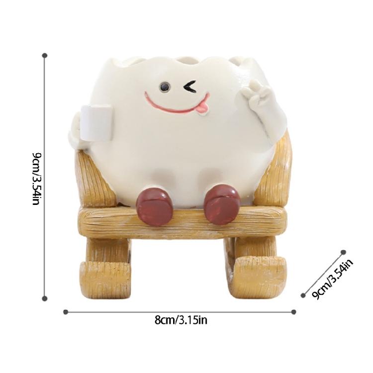 Faces Plant Pots Resin Cute Head Planter Chair Reading Succulents Pots Smile Faces Flower Pot for Succulents