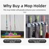Wall Mounted Mop Holder Plastic Material Bathroom Broom Hanger Mop Fixed Clip  Laundry Room