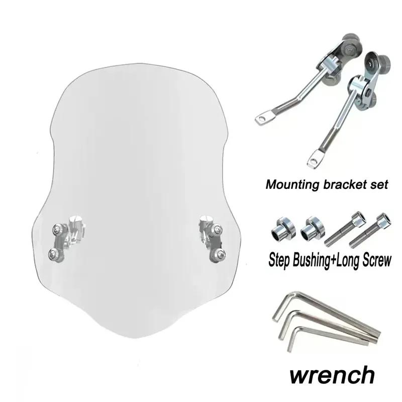 For QJMOTOR SRK 600/550 Motorcycle Windshield Screen Shield Windscreens Wind Deflectors Front Glass Increased Accessories