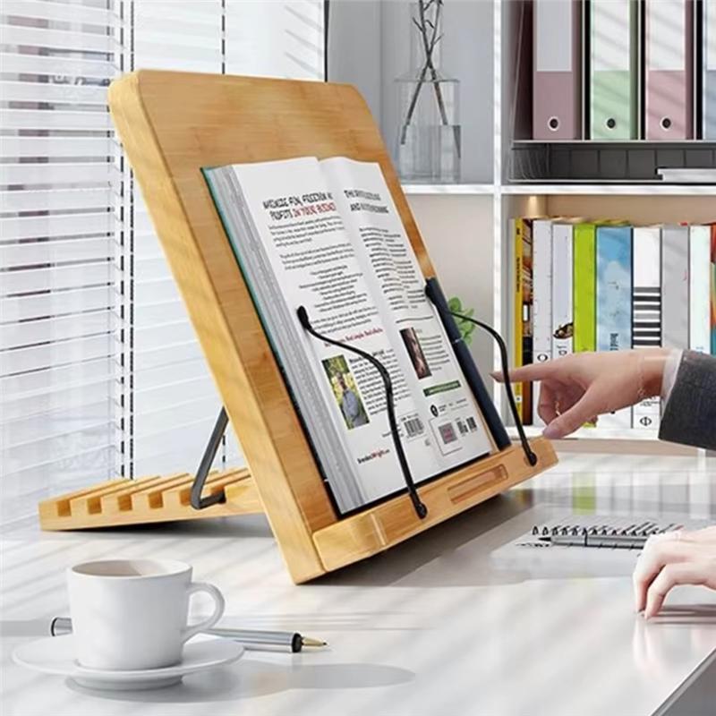 A96K-Foldable Book Stand For Home & Study - Portable Adjustable Tablet & Cookbook Holder For Reading, Studying
